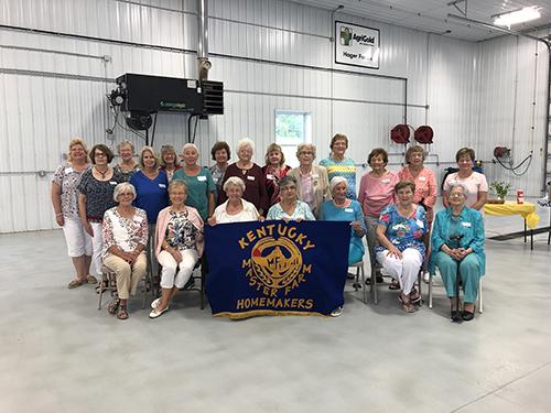 Twenty-two members of the Kentucky Master Farm Homemakers Guild attended the summer meeting hosted by Georgia Hager and Janet Hobbs at Hager Farms in Meade County, August 2019.